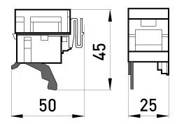Розчіплювач мінімальної напруги e.industrial.ukm.100.QY.380, 380В - габаритні розміри