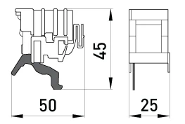 Розчіплювач мінімальної напруги e.industrial.ukm.250.QY.380, 380В - габаритні розміри