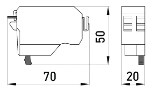 Розчіплювач мінімальної напруги e.industrial.ukm.400-800.QY.380, 380В - габаритні розміри