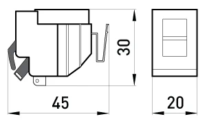 Розчіплювач мінімальної напруги e.industrial.ukm.60.QY.380, 380В - габаритні розміри