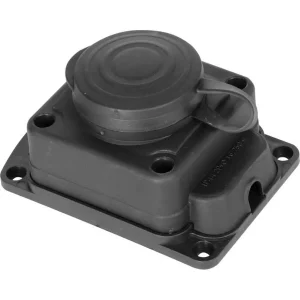 Розетка одинарна з захисною кришкою каучукова e.socket.rubber.029.1.16, з з/к, 16А