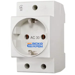 Розетка з заземленням AC30 2Р+РЕ