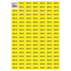 Самоклеюча наліпка "230В"  e.sticker.voltage.230.1 (40х20мм) 102 шт/аркуш
