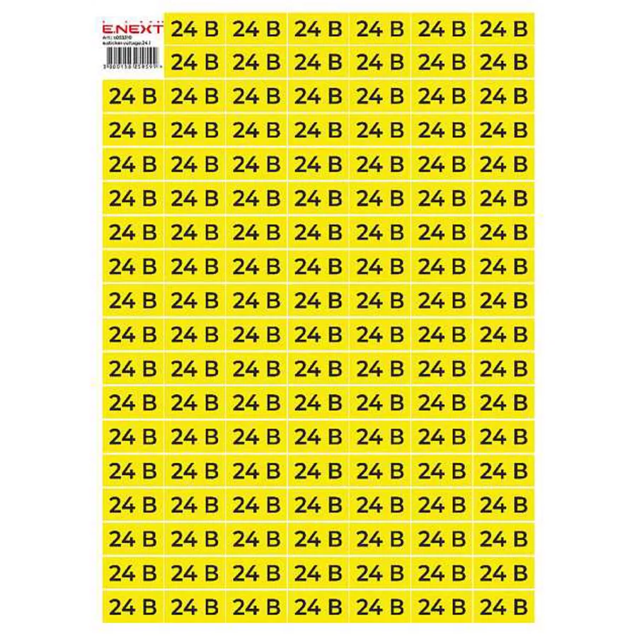 Самоклеюча наліпка "24В" e.sticker.voltage.24.1 (40х20мм) 102 шт/аркуш