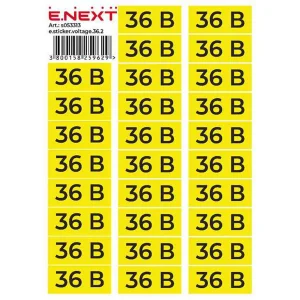 Самоклеюча наліпка "36В"  e.sticker.voltage.36.2 (90х38мм) 26 шт/аркуш