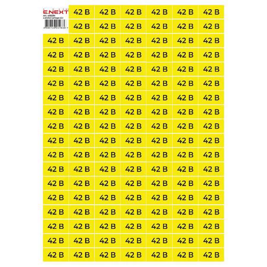 Самоклеюча наліпка "42В" e.sticker.voltage.42.1 (40х20мм) 102 шт/аркуш