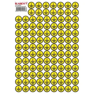 Самоклеюча наліпка "Заземлення"  e.sticker.grounding.30 (30х30х30мм) 90 шт/аркуш