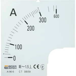 Шкала 300/5А до амперметра А-96-6