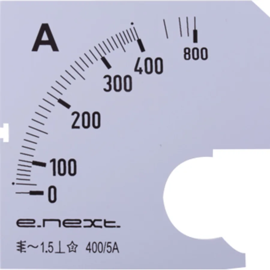 Шкала до амперметра щитового e.meter72.a400.scale АС 400А 72х72мм