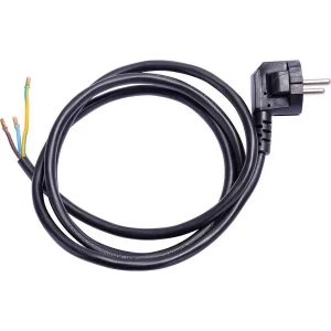 Шнур з вилкою e.wire.plug.black.0,75, 3х0,75, 1,2м, чорний