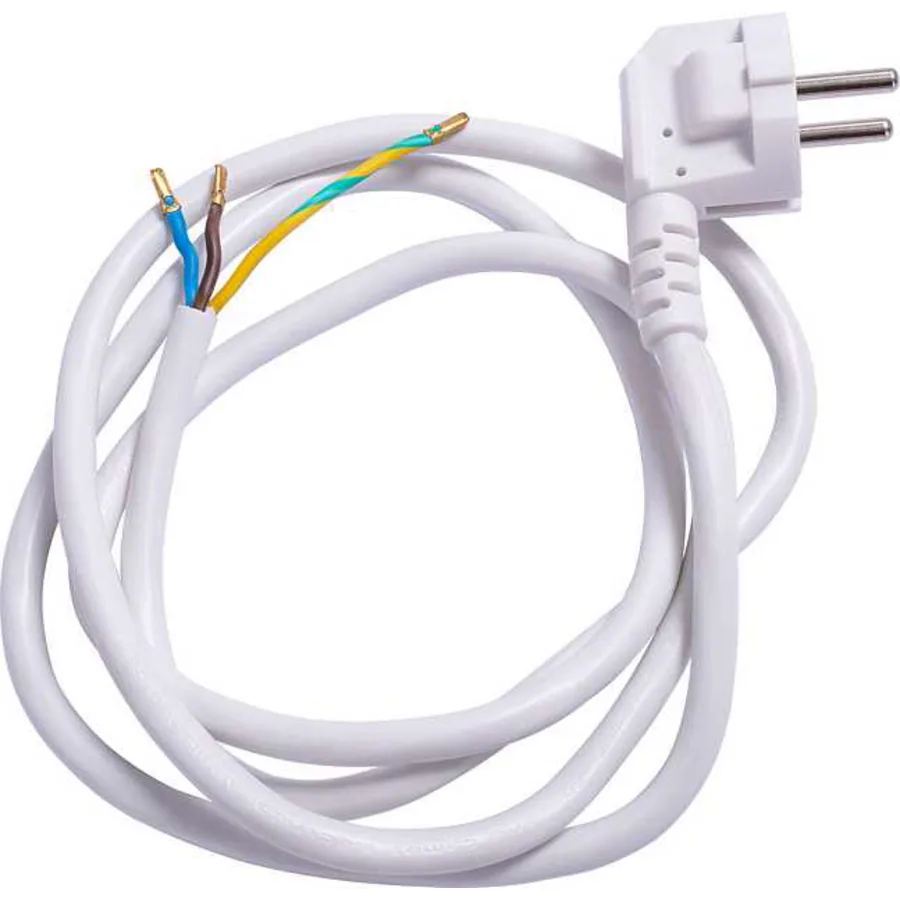 Шнур з вилкою e.wire.plug.white.1,5, 3х1,5, 1,2м, білий