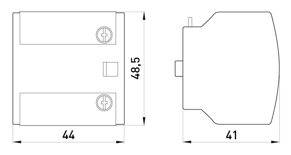 Шунт e.industrial.ac.50 до контактору e.industrial.ukc.85 - габаритні розміри