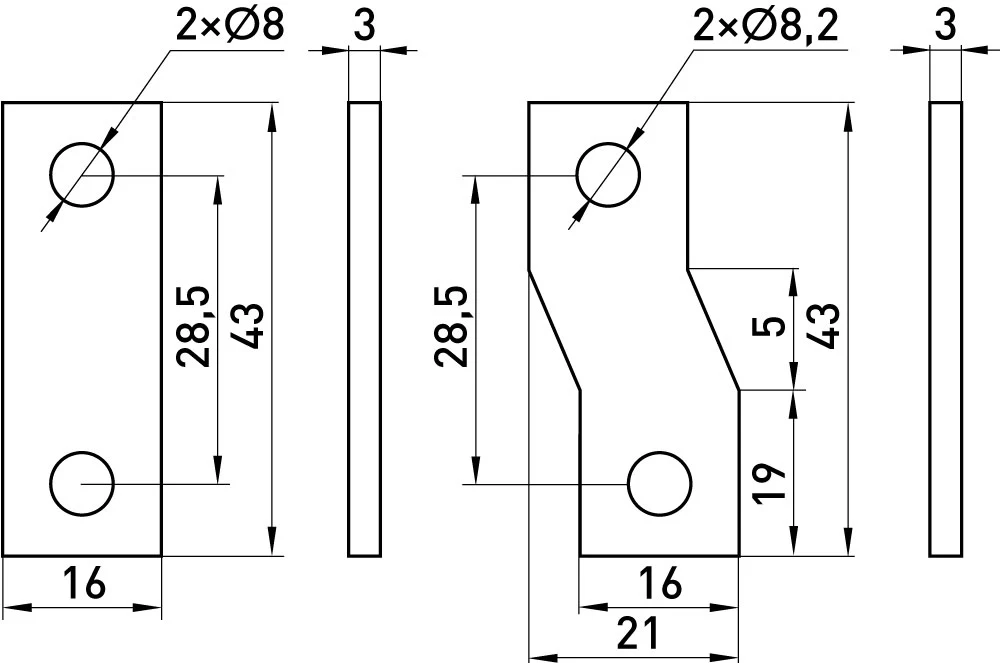 Шина e.industrial.ukm.100S.busbar - габаритні розміри