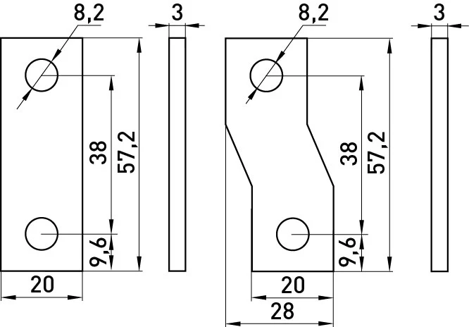 Шина e.industrial.ukm.250S.busbar - габаритні розміри
