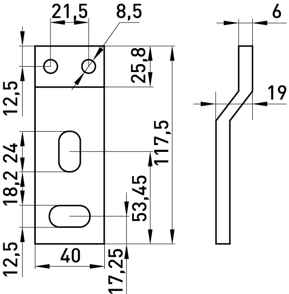 Шина e.industrial.ukm.630S.busbar - габаритні розміри