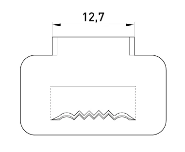 Сталева скріпа e.steel.fastener.pro.12,7 - габаритні розміри