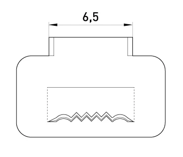 Сталева скріпа e.steel.fastener.pro.6,5 - габаритні розміри