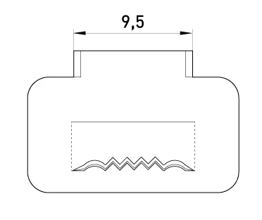 Сталева скріпа e.steel.fastener.pro.9,5 - габаритні розміри