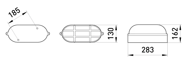 Світильник e.light.1403.1.100.27.white 100W - габаритні розміри