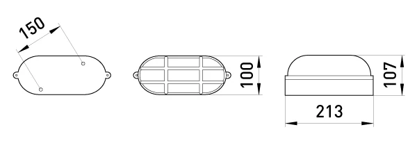 Світильник e.light.1403.1.60.27.white 60W - габаритні розміри