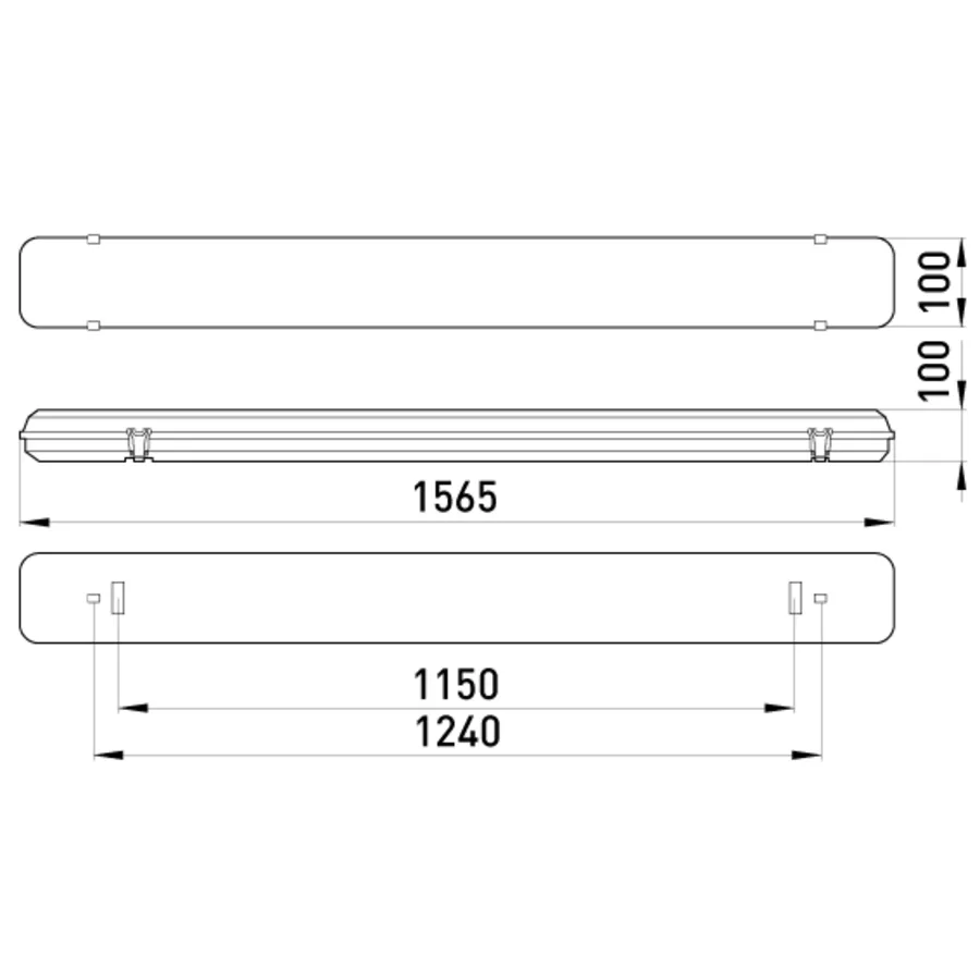 Світильник люмінесцентний з призматичним плафоном e.lum.cpw.1.58.new 1х58W IP65 (новий дизайн)