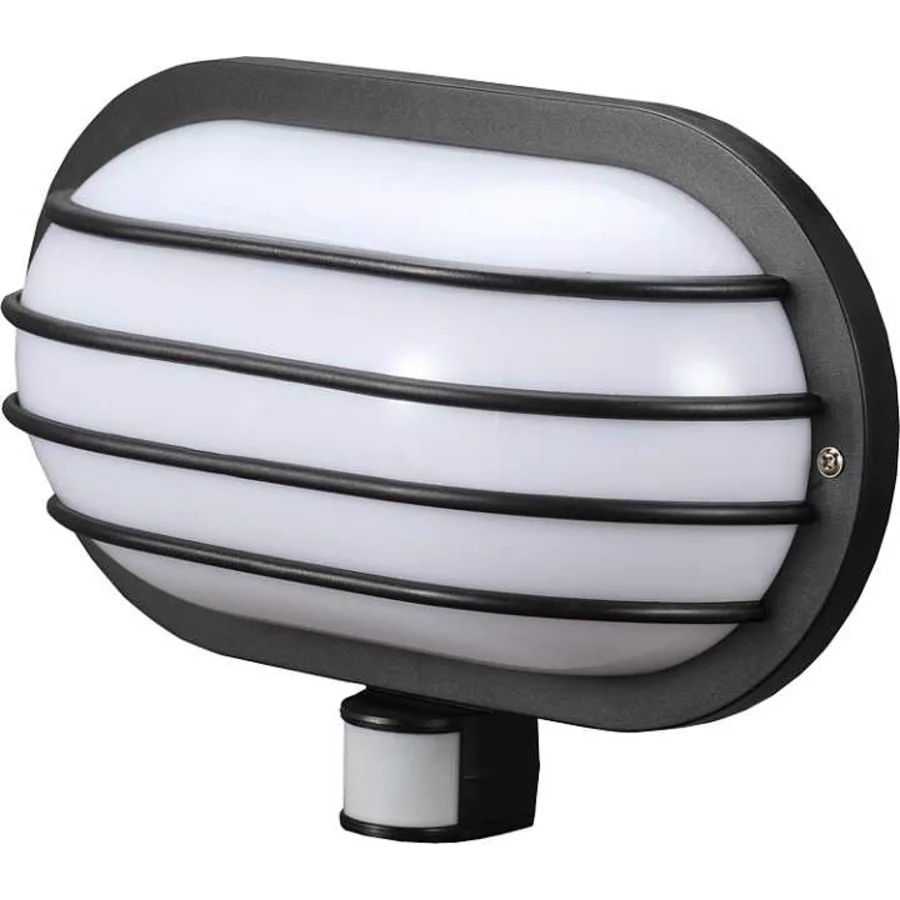 Світильник настінний з датчиком руху e.sensor.lum.69.e27.black(чорний) 180°, IP44