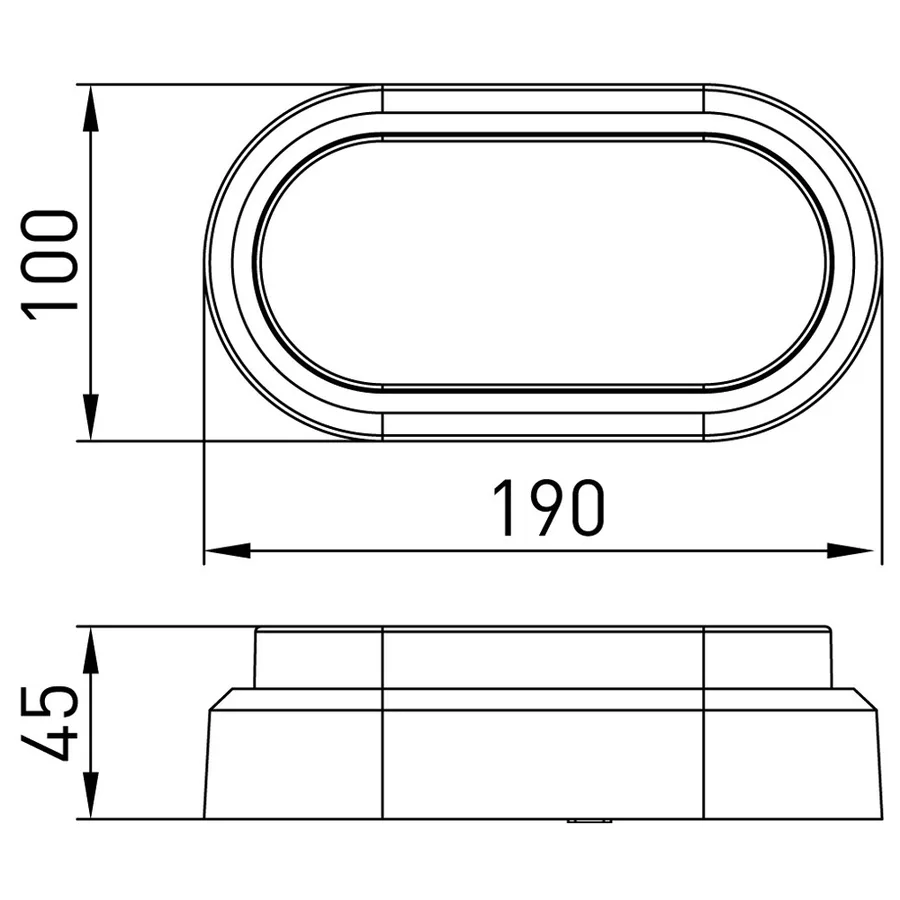Світильник світлодіодний вологозахищений e.LED.oval.12.4500.white, 12Вт, 4500К, IP54, білий