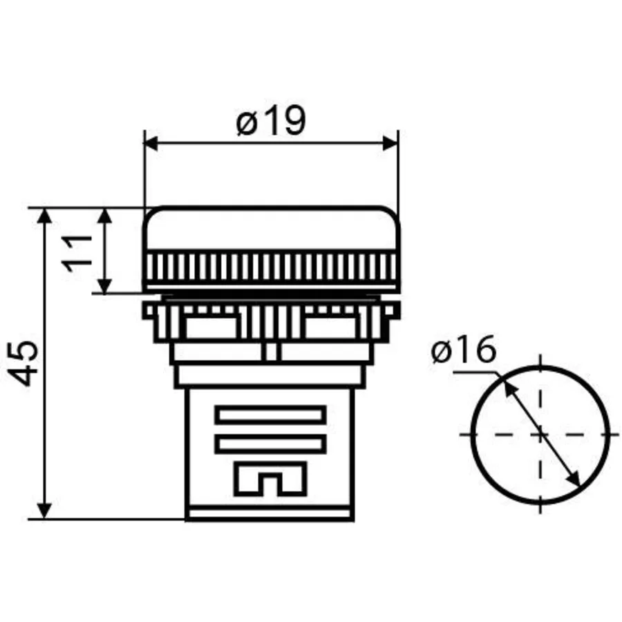 Сигнальна арматура AD16-16DS біла 24V АC/DC
