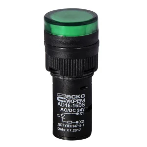 Сигнальна арматура AD16-16DS зелена 24V АC/DC