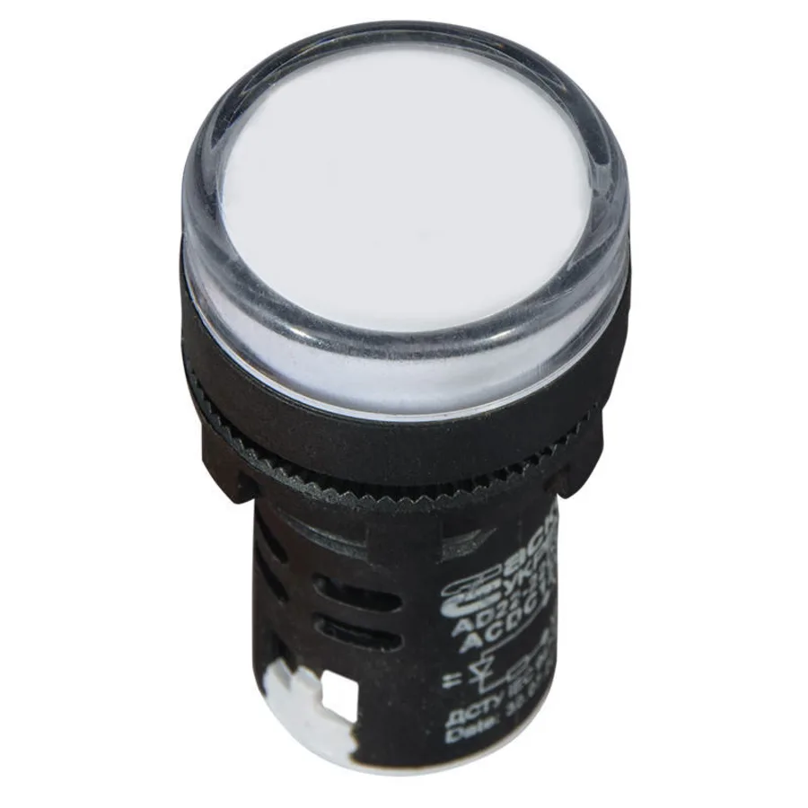 Сигнальна арматура AD22-22DS біла 12V АC/DC