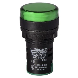 Сигнальна арматура AD22-22DS зелена 110V АC