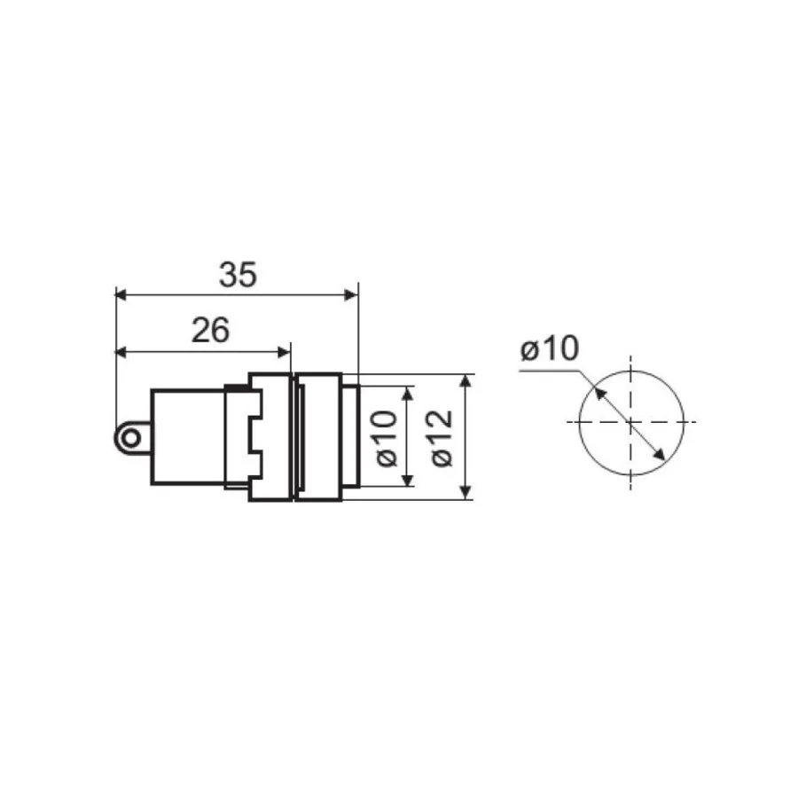 Сигнальна арматура AD22E-10DS жовта 220V АC