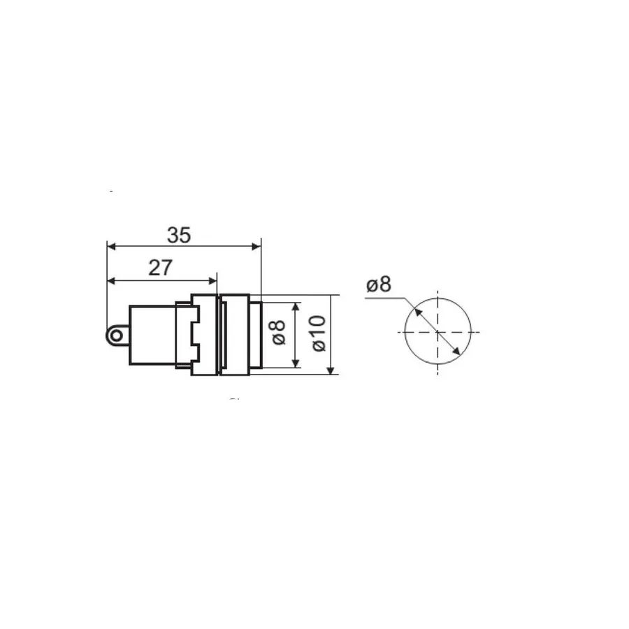 Сигнальна арматура AD22E-8DS синя 24V АC/DC