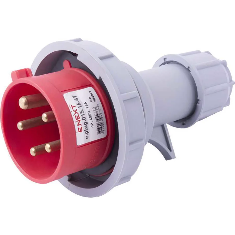 Силова вилка переносна e.plug.015.16.67, 5п., 400В, 16А, IP 67