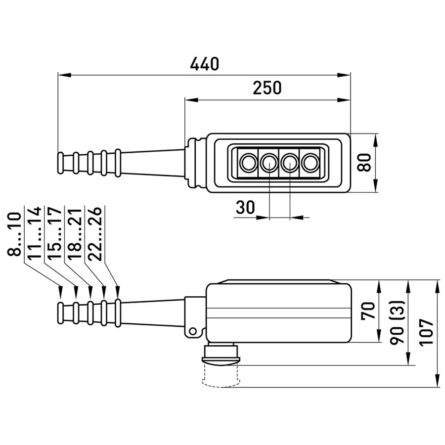 Тельферний пост e.cs.stand.xac.a.481, чотирикнопковий