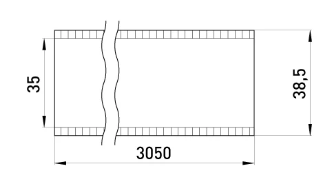 Труба металева e.industrial.pipe.1-1/4" без різьби, 3.05м - габаритні розміри