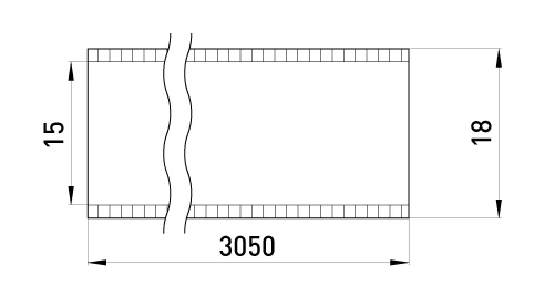 Труба металева e.industrial.pipe.1/2" без різьби, 3.05м - габаритні розміри