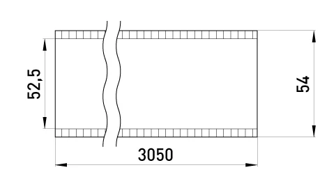 Труба металева e.industrial.pipe.2" без різьби, 3.05м - габаритні розміри