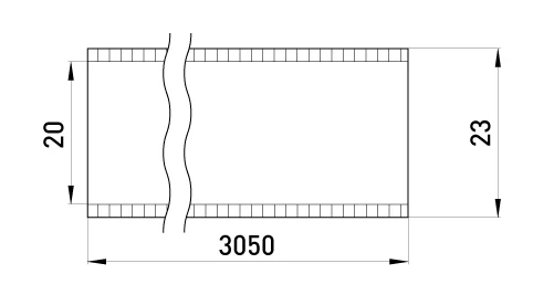 Труба металева e.industrial.pipe.3/4" без різьби, 3.05м - габаритні розміри