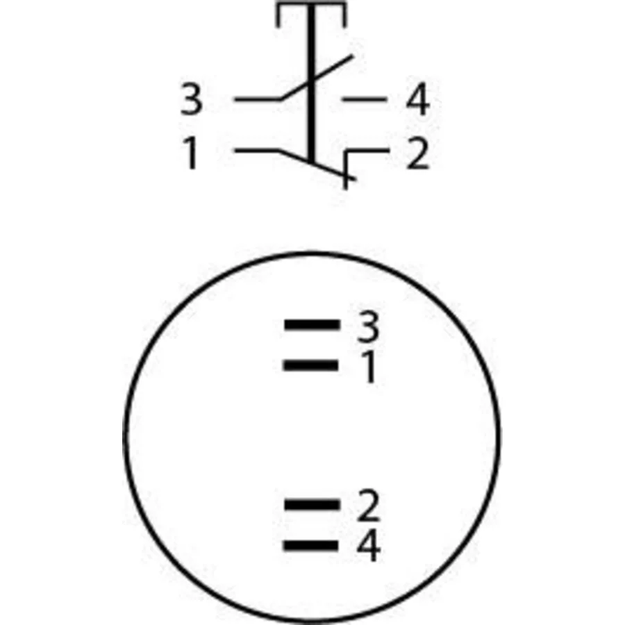 TYJ 22-211 Кнопка металева пласка, 1NO+1NC.