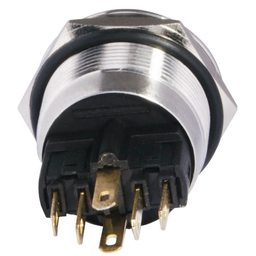 TYJ 22-271 Кнопка металева пласка з підсвічуванням, 1NO+1NC, червона 24V.