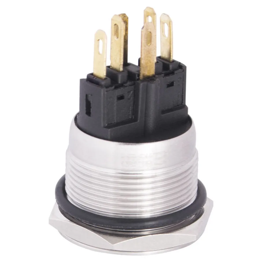 TYJ 22-271 Кнопка металева пласка з підсвічуванням, 1NO+1NC, червона 24V.