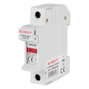 Утримувач запобіжника на DIN-рейку e.fuse.gpv.1038.h1, gPV,під запобіжник 10х38, 1р, 32А