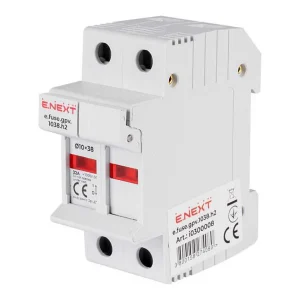 Утримувач запобіжника на DIN-рейку e.fuse.gpv.1038.h2, gPV, під запобіжник 10х38, 2р, 32А