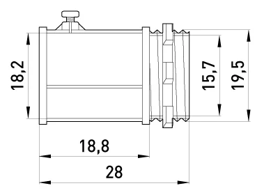 Ввід металевий e.industrial.pipe.dir.screw.1/2", гвинтовий - габаритні розміри