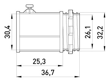 Ввід металевий e.industrial.pipe.dir.screw.1", гвинтовий - габаритні розміри
