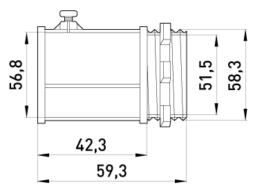 Ввід металевий e.industrial.pipe.dir.screw.2", гвинтовий - габаритні розміри