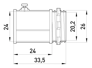 Ввід металевий e.industrial.pipe.dir.screw.3/4", гвинтовий - габаритні розміри