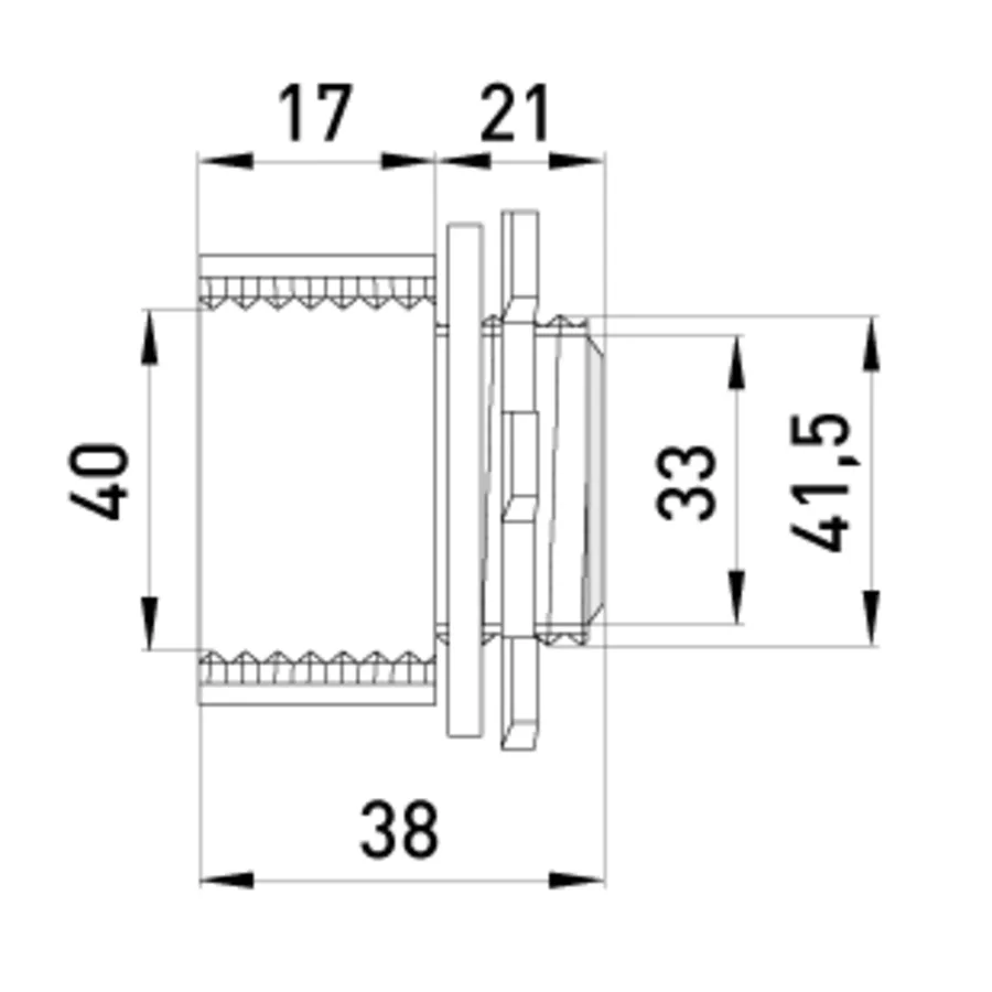 Ввід металевий e.industrial.pipe.thread.dir.1-1/4", різьбовий