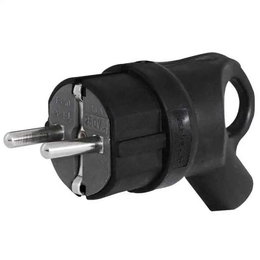 Вилка кутова каучукова e.plug.rubber.angle.027.16, з з/к, 16А